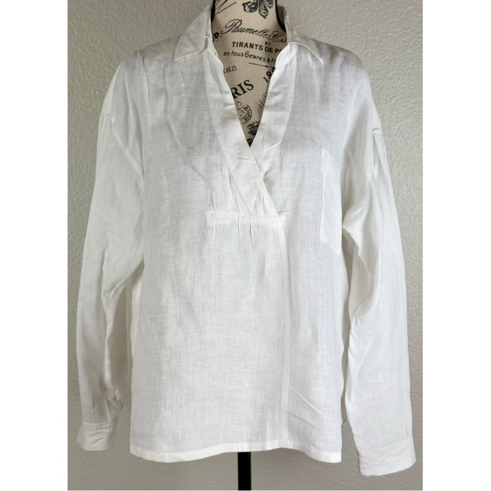 Sundance Women’s 100% Linen Boho Lagonlook Minimalist Blouse, size XS - Picture 2 of 8